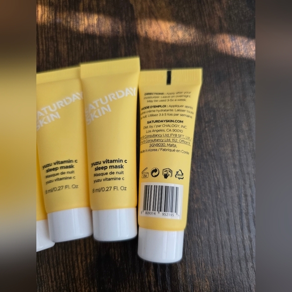 Saturday Skin, Yuzu Vitamin C Sleep Mask, 8ml, BUNDLE of 5, Travel Size - Picture 4 of 5
